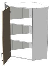 Zgornji kotni modul Kvadris - WC-60/60/92 - korpus stone grey