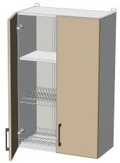 Zgornji modul z odcejalnikom Kvadris - WD-60/92 - korpus sonoma hrast