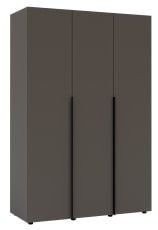 Garderobna trivratna omara Solo 3D Sh - grafitno siva