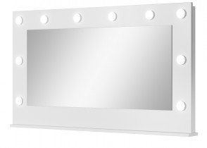 Laski meble - Toaletna mizica Ada z ogledalom z LED osvetlitvijo - bela sijaj