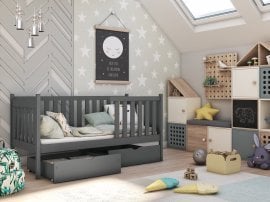 Otroška postelja Alicja - 80x180 cm - grafit