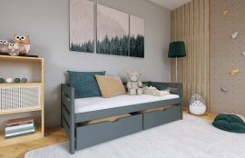 Otroška postelja Ergo - 80x200 cm - grafit