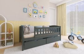 Otroška postelja Gucio - 80x180 cm - grafit