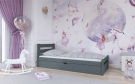 Lano - Otroška postelja Nela - 90x200 cm - Grafit