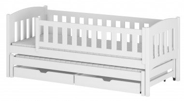 Lano - Otroška postelja z dodatnim ležiščem Amelka - 80x180 cm - Bela