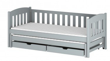 Lano - Otroška postelja z dodatnim ležiščem Amelka - 80x200 cm - Siva