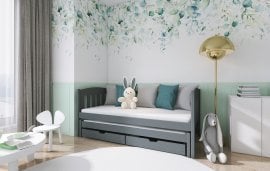 Dječji krevet s dodatnim ležajem Amelka - 90x190 cm - Graphite