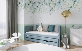 Otroška postelja z dodatnim ležiščem Amelka - 90x200 cm - siva