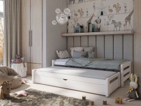 Lano - Otroška postelja z dodatnim ležiščem Anis - 90x190 cm - Bela