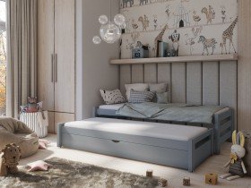 Lano - Otroška postelja z dodatnim ležiščem Anis - 90x190 cm - Siva