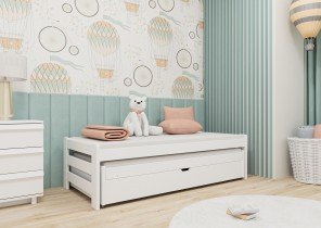 Lano - Otroška postelja z dodatnim ležiščem Anis - 90x200 cm - Bela
