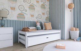 Otroška postelja z dodatnim ležiščem Anis - 90x200 cm - bela
