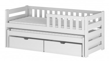 Lano - Otroška postelja z dodatnim ležiščem Bolko - 80x160 cm - Bela