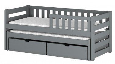 Lano - Otroška postelja z dodatnim ležiščem Bolko - 80x160 cm - Siva
