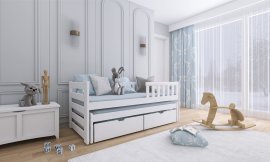 Lano - Otroška postelja z dodatnim ležiščem Bolko - 90x200 cm - Bela