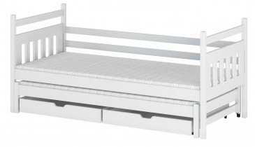 Lano - Otroška postelja z dodatnim ležiščem Daniel - 80x160 cm - Bela