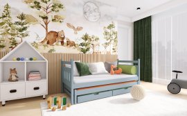 Lano - Otroška postelja z dodatnim ležiščem Daniel - 80x160 cm - Siva