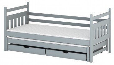 Lano - Otroška postelja z dodatnim ležiščem Daniel - 80x160 cm - Siva