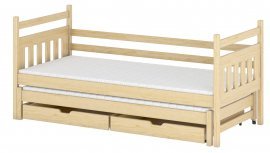 Lano - Otroška postelja z dodatnim ležiščem Daniel - 80x160 cm - Bor