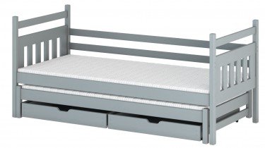 Lano - Otroška postelja z dodatnim ležiščem Daniel - 90x200 cm - Siva