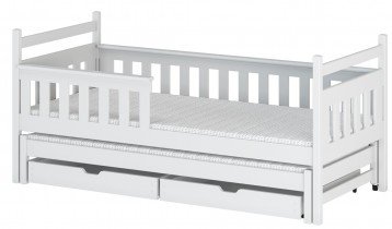 Lano - Otroška postelja z dodatnim ležiščem Dominik - 80x160 cm - Bela