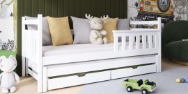 Otroška postelja z dodatnim ležiščem Dominik - 80x160 cm - Bela