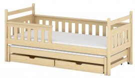 Lano - Otroška postelja z dodatnim ležiščem Dominik - 80x160 cm - Bor