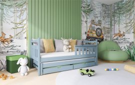 Lano - Otroška postelja z dodatnim ležiščem Dominik - 90x200 cm - Siva