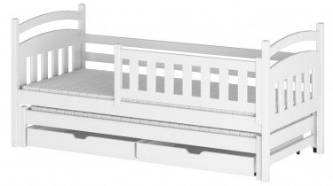 Lano - Otroška postelja z dodatnim ležiščem Galaxy - 80x160 cm - Bela