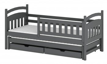 Lano - Otroška postelja z dodatnim ležiščem Galaxy - 80x160 cm - Grafit
