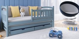 Otroška postelja z dodatnim ležiščem Galaxy - 90x190 cm - Siva