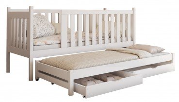 Lano - Otroška postelja z dodatnim ležiščem Kaja - 80x180 cm - Bela