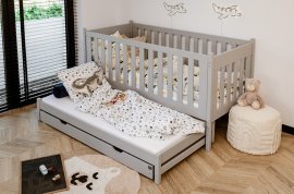 Lano - Otroška postelja z dodatnim ležiščem Kaja - 80x200 cm - Siva