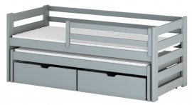Otroška postelja z dodatnim ležiščem Kubus - 90x190 cm - siva