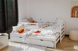 Lano - Otroška postelja z dodatnim ležiščem Senso - 80x160 cm - Bela