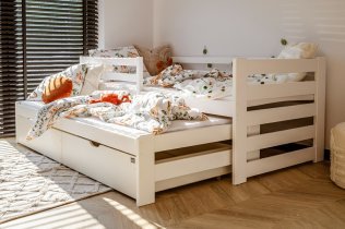 Lano - Otroška postelja z dodatnim ležiščem Senso - 80x160 cm - Bela