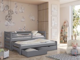 Lano - Otroška postelja z dodatnim ležiščem Senso - 80x160 cm - Siva