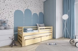 Lano - Otroška postelja z dodatnim ležiščem Senso - 80x160 cm - Bor