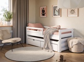 Otroška postelja z dodatnim ležiščem Senso - 80x180 cm - Bela