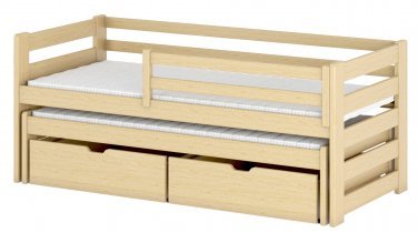 Lano - Otroška postelja z dodatnim ležiščem Senso - 80x200 cm - bor