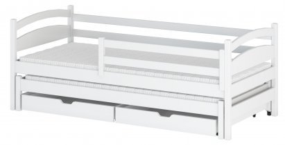 Lano - Otroška postelja z dodatnim ležiščem Tosia - 80x160 cm - Bela
