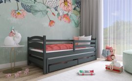 Lano - Otroška postelja z dodatnim ležiščem Tosia - 90x190 cm - Grafit