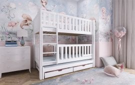 Pograd z dodatnim ležiščem Agatha - 80x180 cm - bel