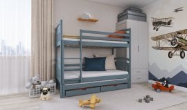 Pograd z dodatnim ležiščem Alan - 90x200 cm - siv