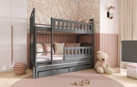 Pograd z dodatnim ležiščem Blanka - 90x190 cm - grafit