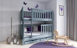 Pograd z dodatnim ležiščem Emilka - 90x200 cm - siv