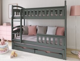 Pograd z dodatnim ležiščem Harriet - 80x200 cm - Grafit