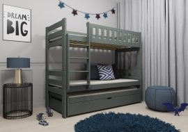 Pograd z dodatnim ležiščem Harvey - 90x200 cm - Grafit