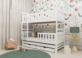 Pograd z dodatnim ležiščem Klara - 80x200 cm - bel