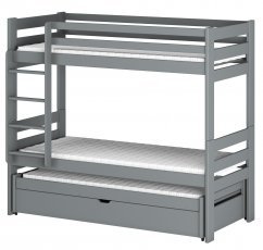 Pograd z dodatnim ležiščem Lessi - 90x200 cm - Siv